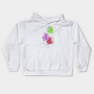 Abstract naked body  girl Kids Hoodie